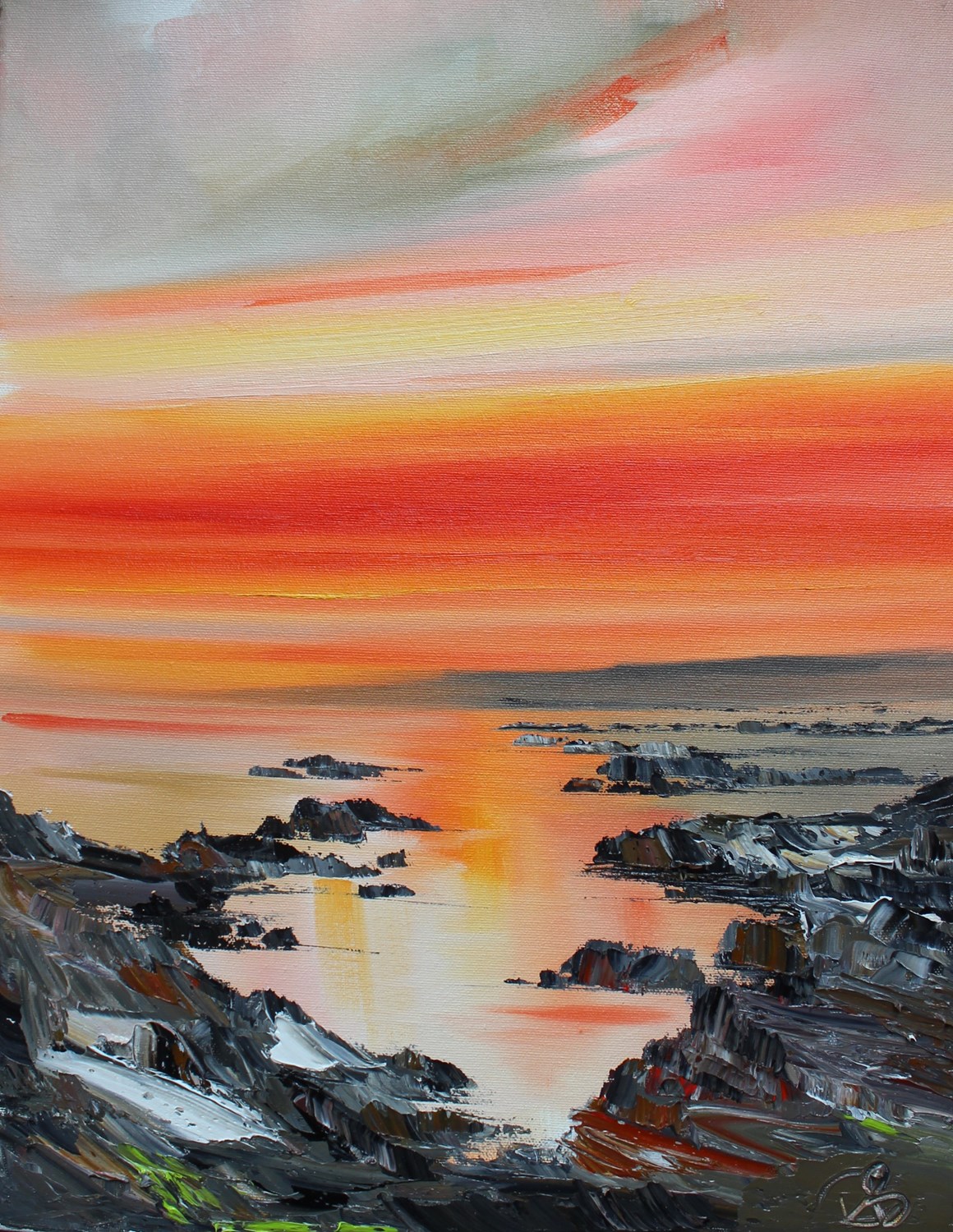 'On the Rocks at Sunset' by artist Rosanne Barr